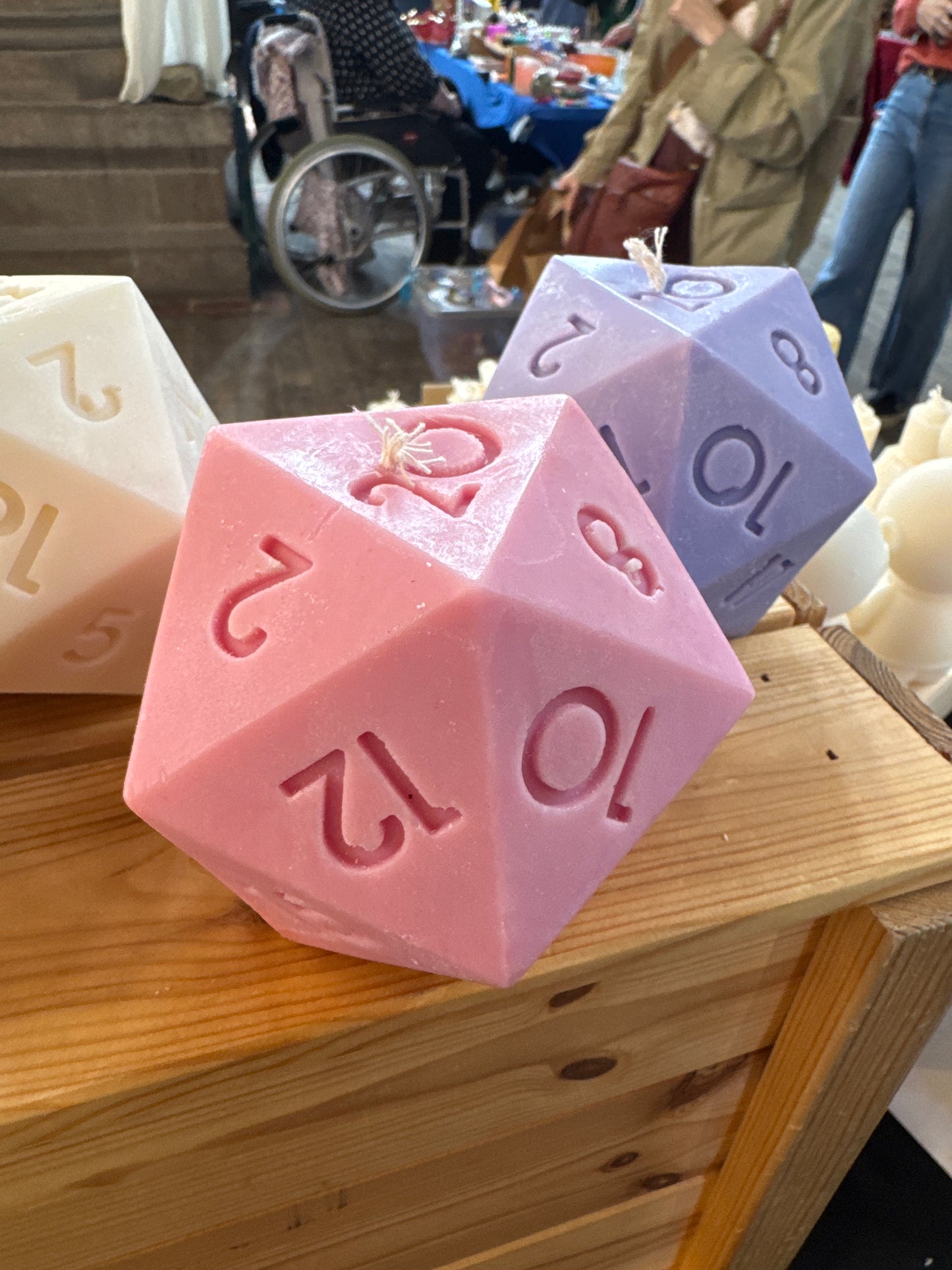 D20 Shaped Unscented Candle