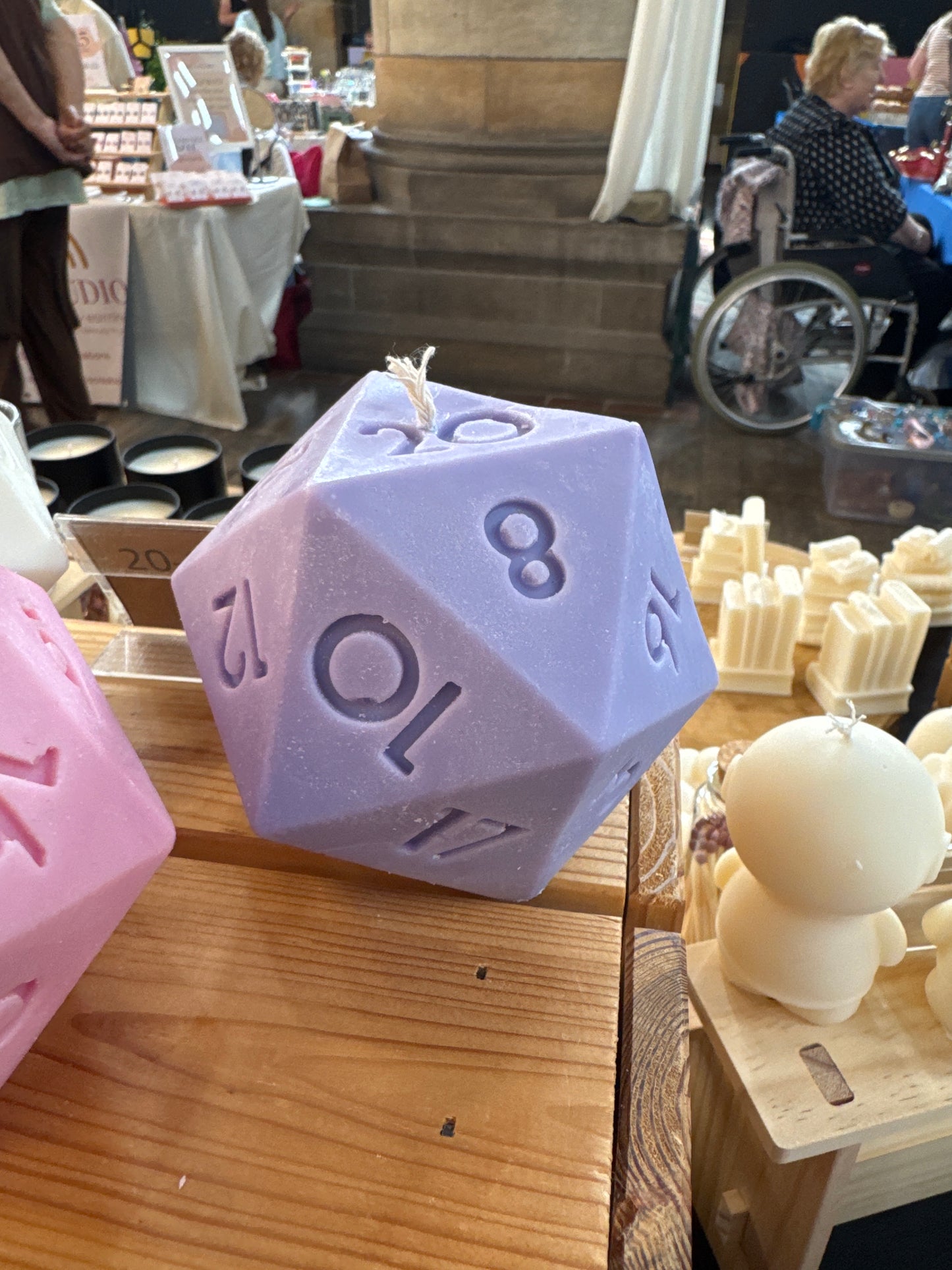 D20 Shaped Unscented Candle