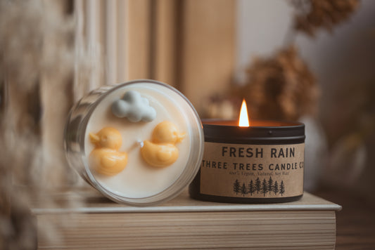 fresh rain petrichor scented soy candles