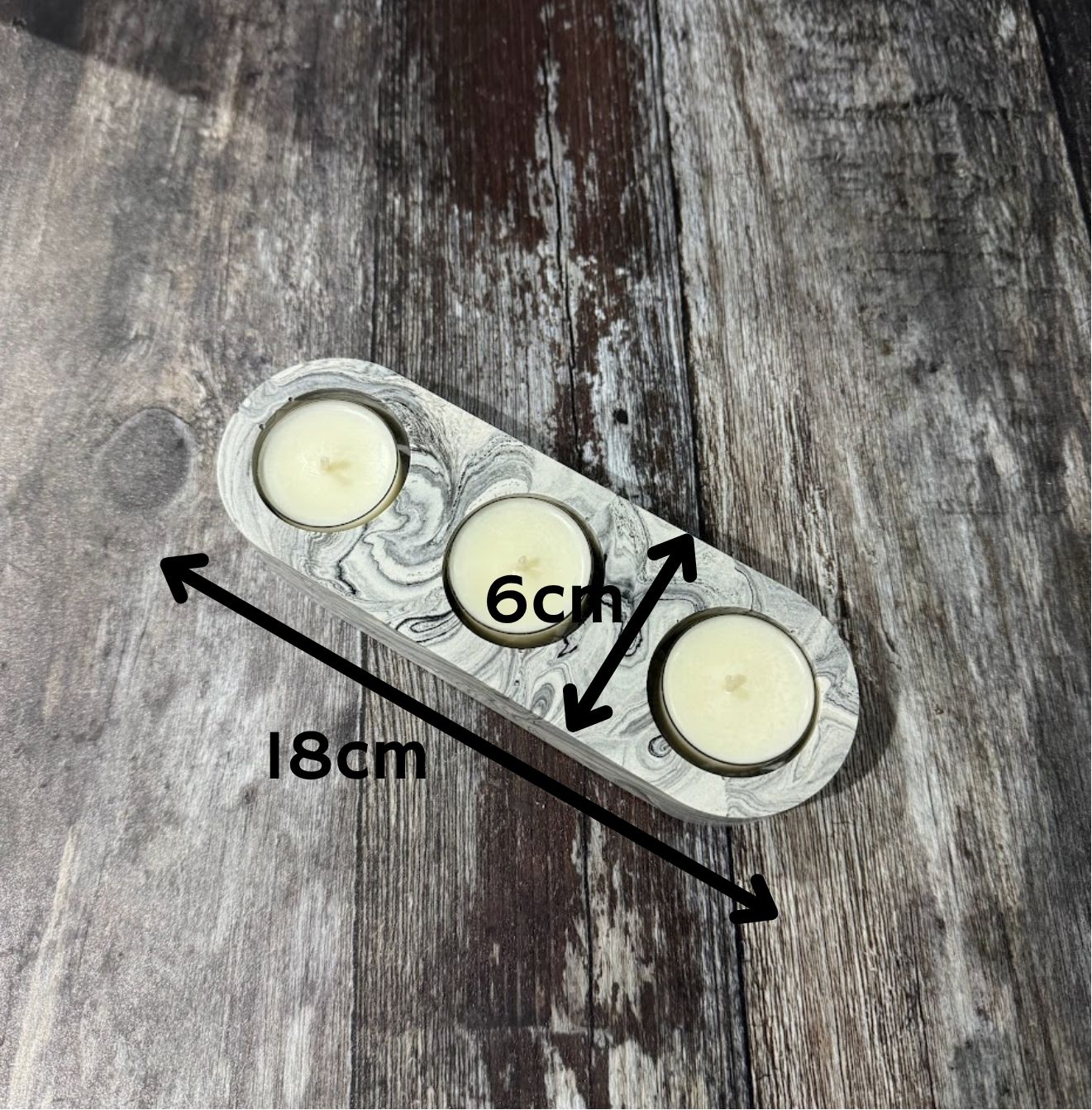 jesmonite tea light holder with dimensions