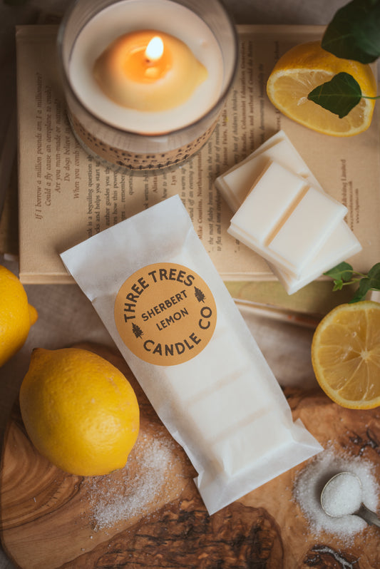 sherbet lemon citrus scented wax melt
