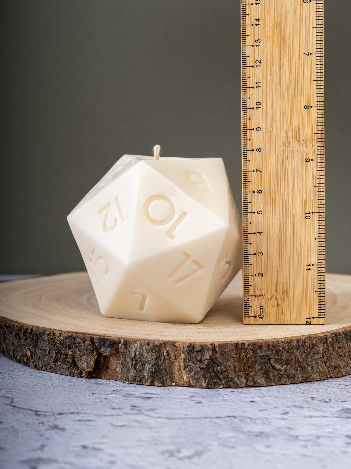 D20 Shaped Unscented Candle