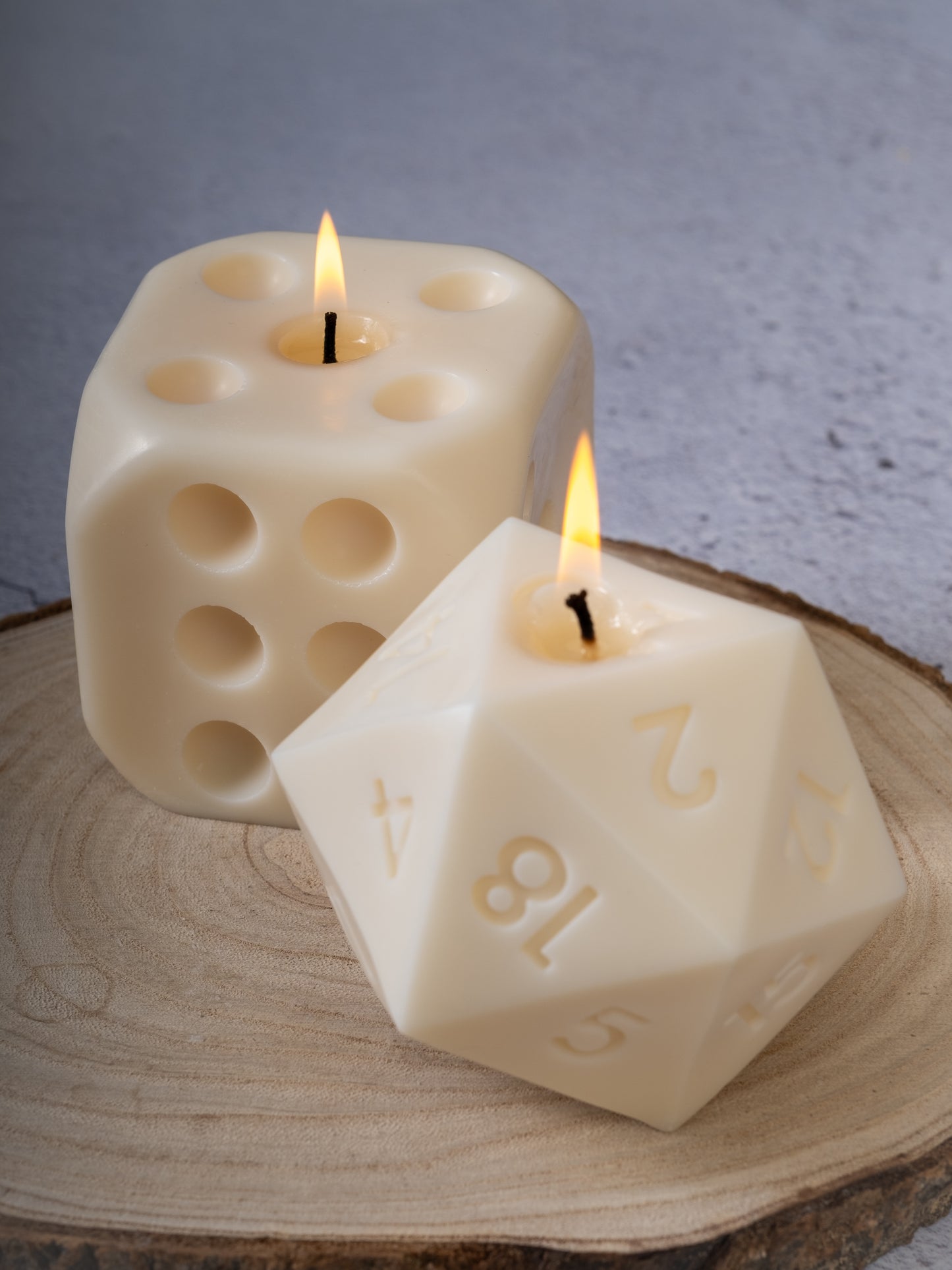 D20 Shaped Unscented Candle