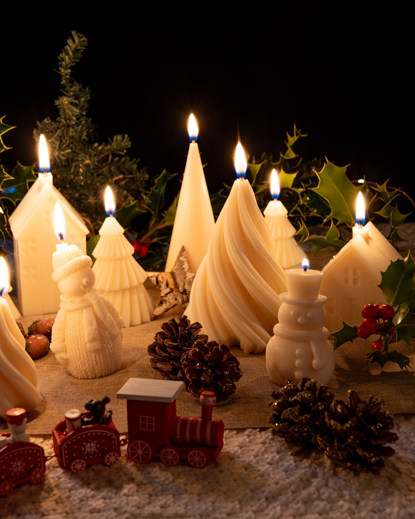 Christmas Winter Village House Candles