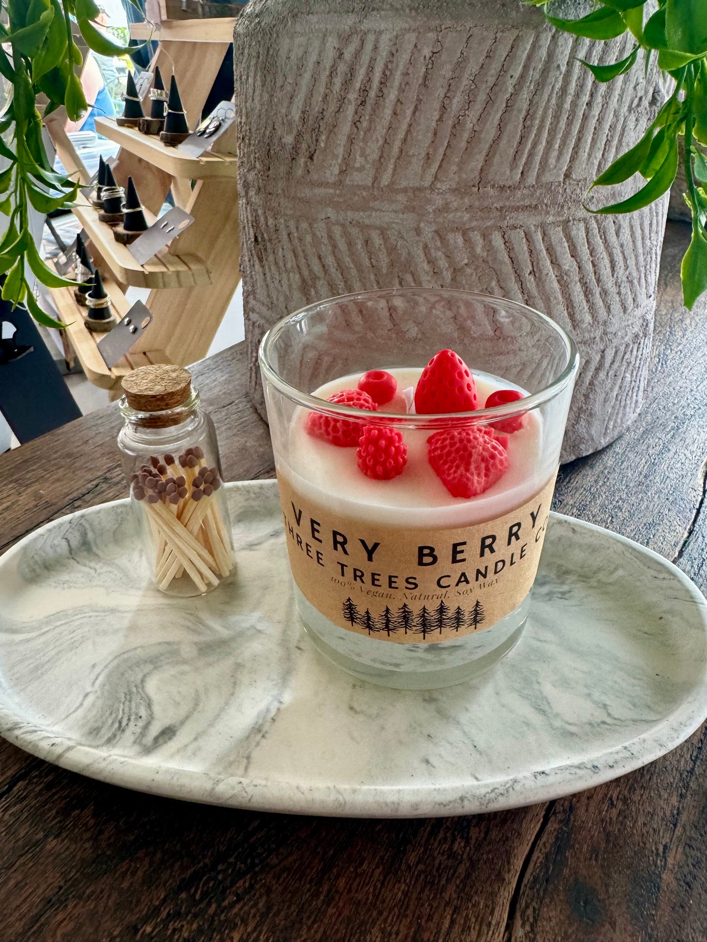 Very Berry Fruity Scented Sculptural Candle. Perfect Spring and Summer Fragrance. Vegan Hand-poured Sustainable Eco-Friendly Soy Wax