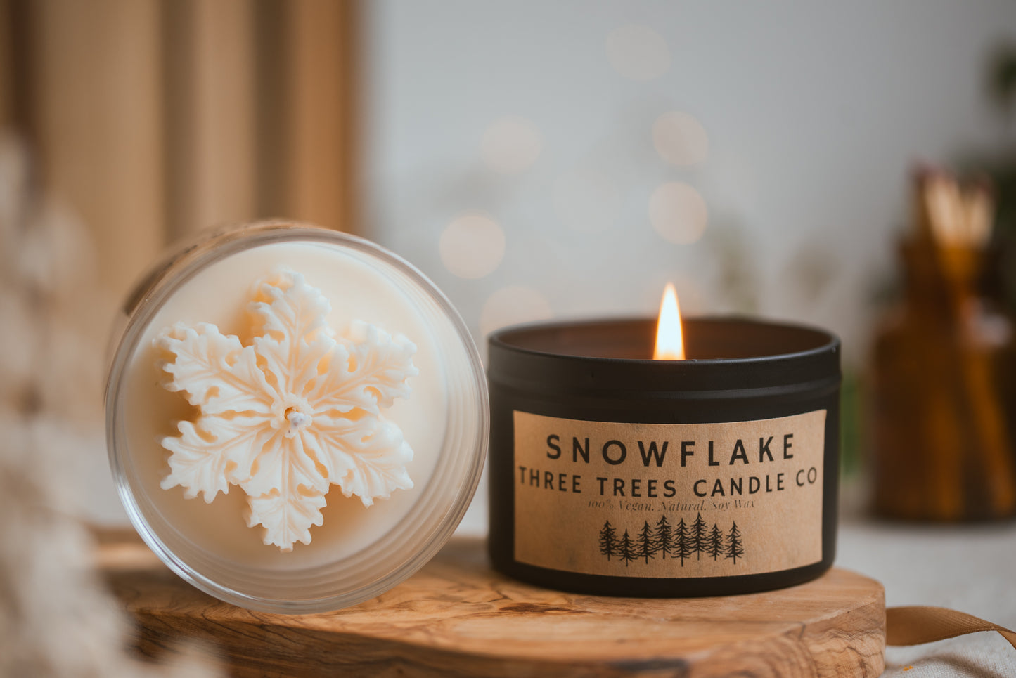 Snowflake Scented Christmas Candle