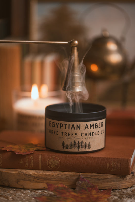 Egyptian Amber Scented Candle. Perfect Home Gift. Vegan Hand-poured Sustainable Eco-Friendly Soy Wax