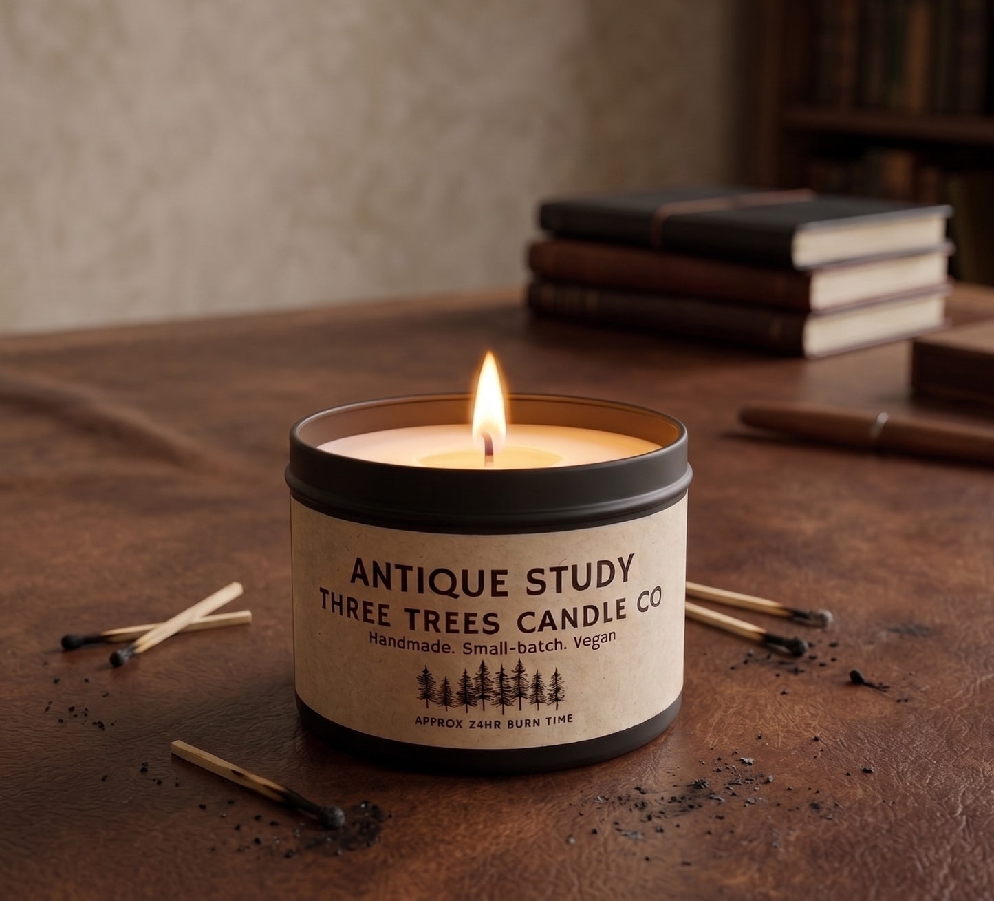 Antique Study Scented Soy Wax Candle – Deep & Masculine