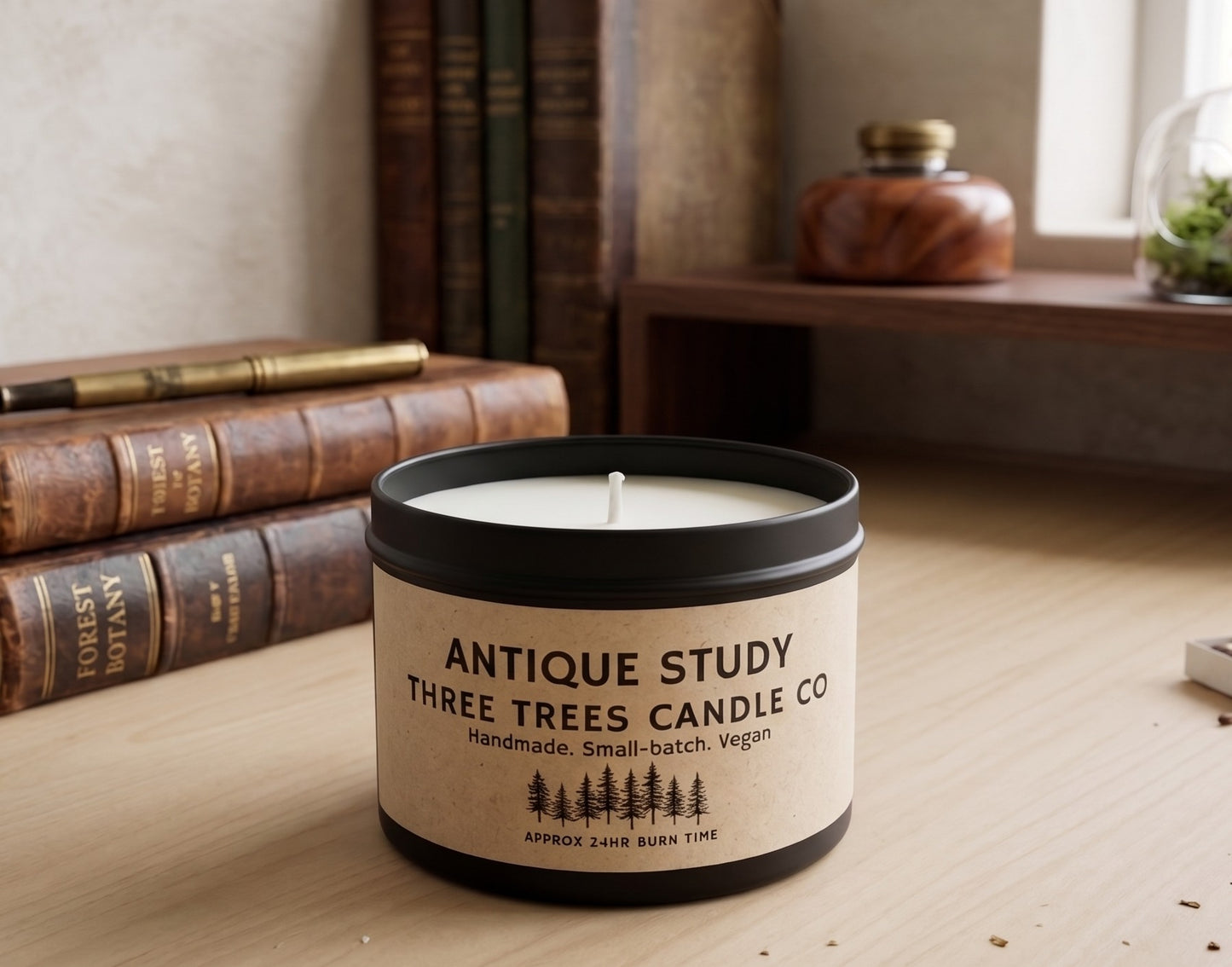 Antique Study Scented Soy Wax Candle – Deep & Masculine