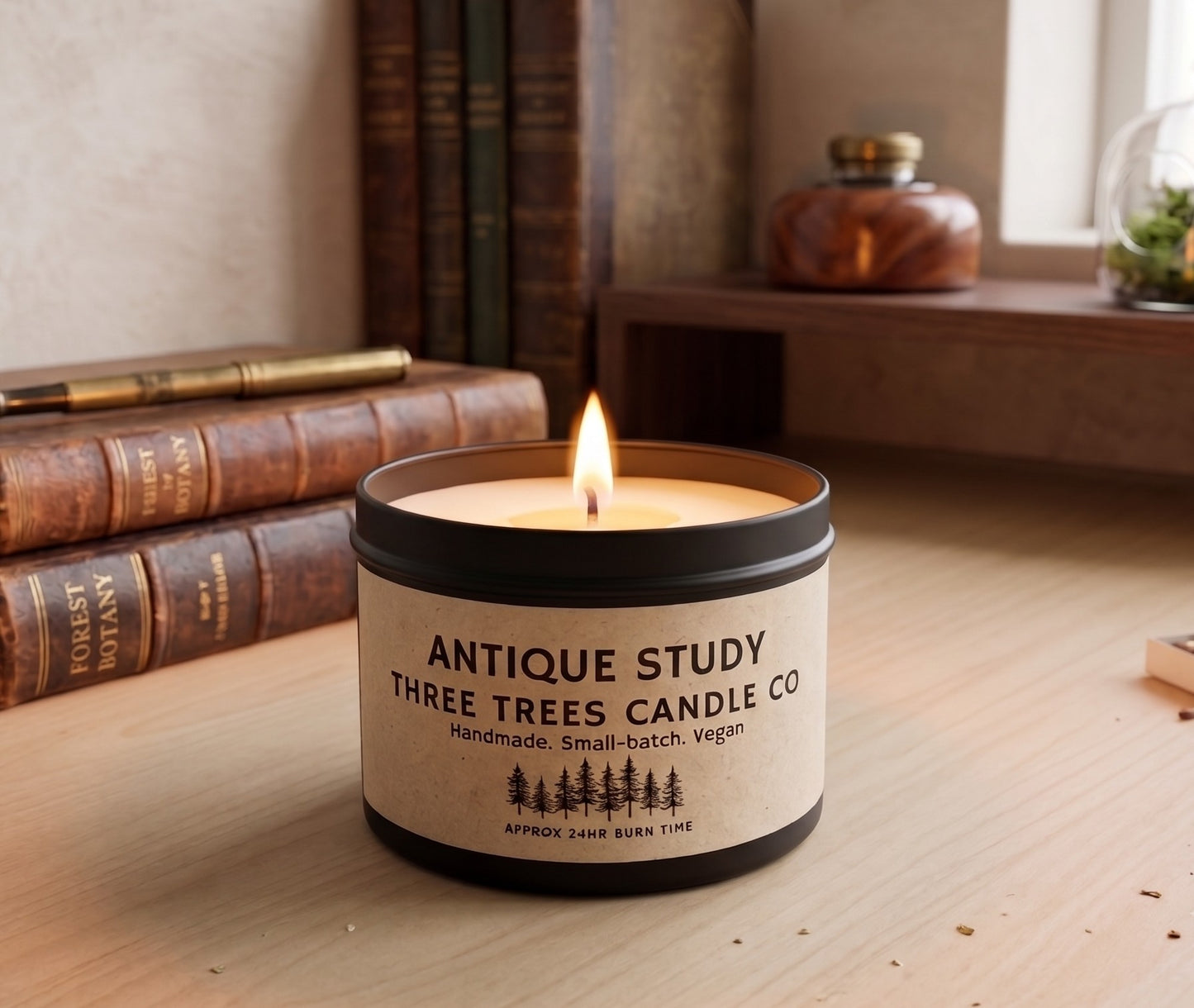 Antique Study Scented Soy Wax Candle – Deep & Masculine