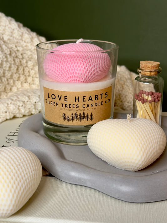 Love Hearts Scented Sculptural Candle