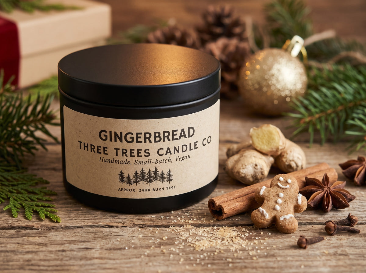 Gingerbread Scented Soy Wax Candle - Cosy & Festive