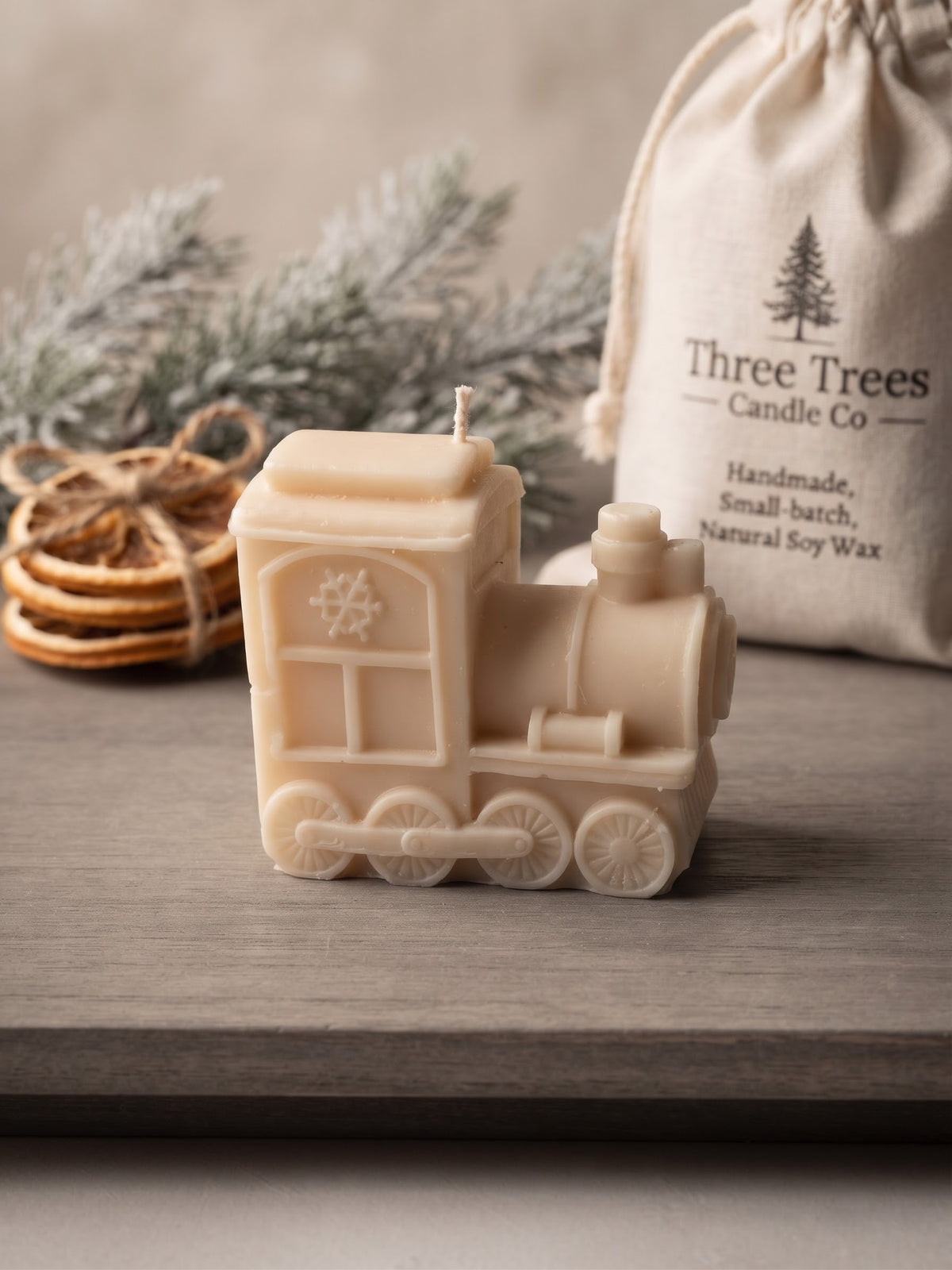 Train Set -Shaped Soy Wax Candle - Festive & Decorative