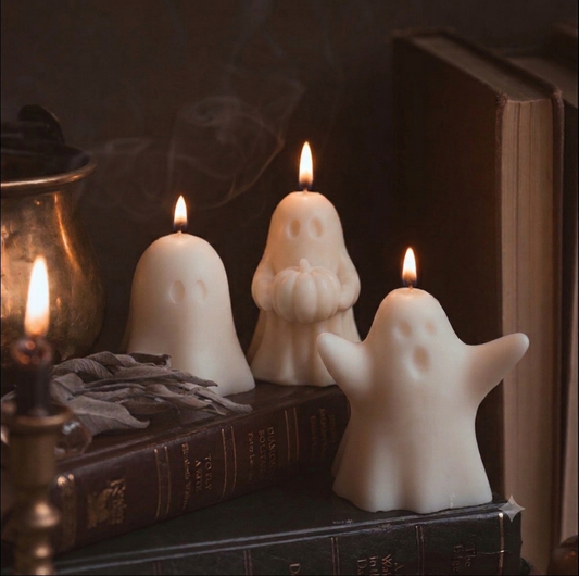 Ghost-Shaped Soy Wax Candle - Spooky & Fun