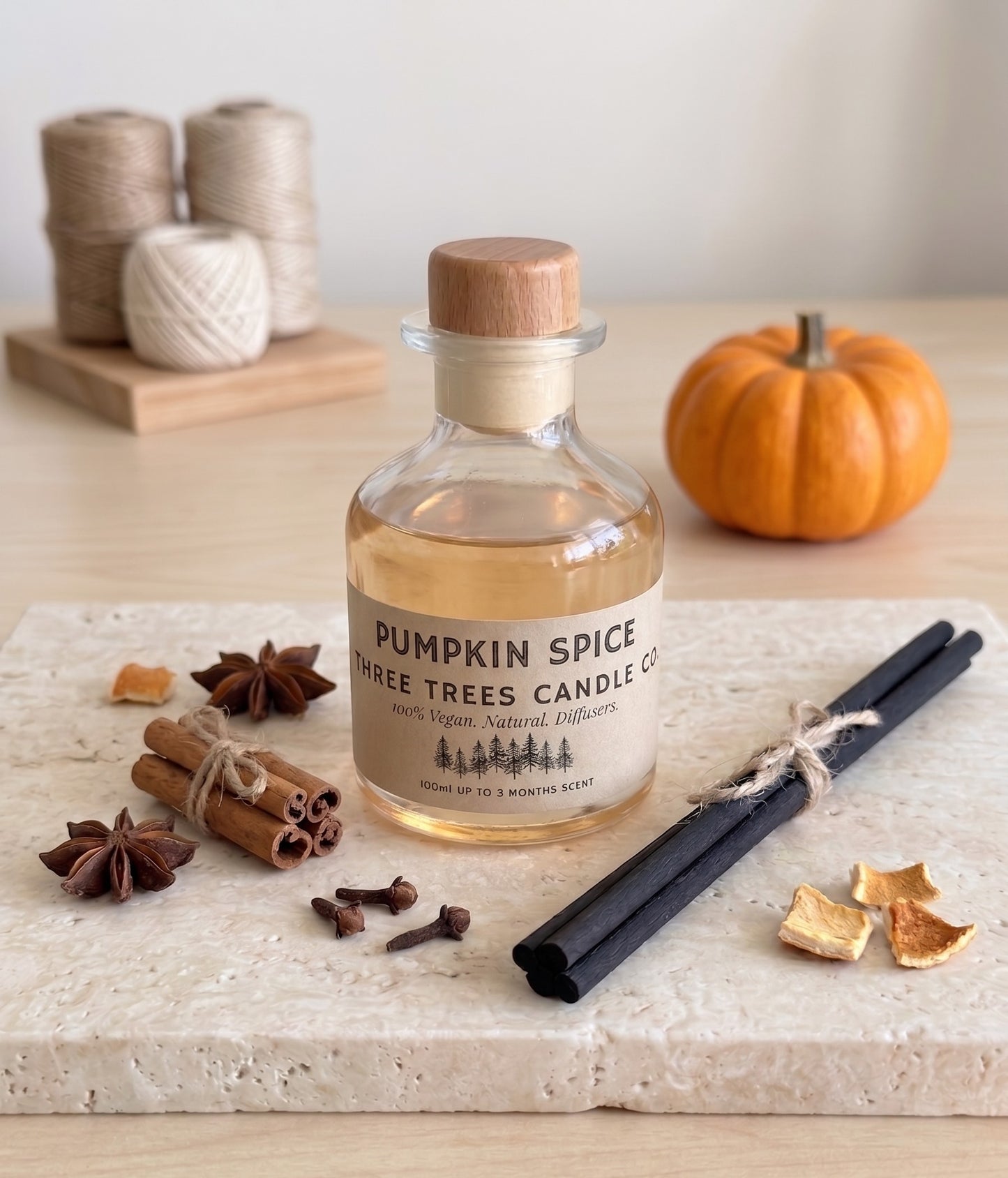 Pumpkin Spiced Scented Soy Wax Candle - Cosy Autumn Scent
