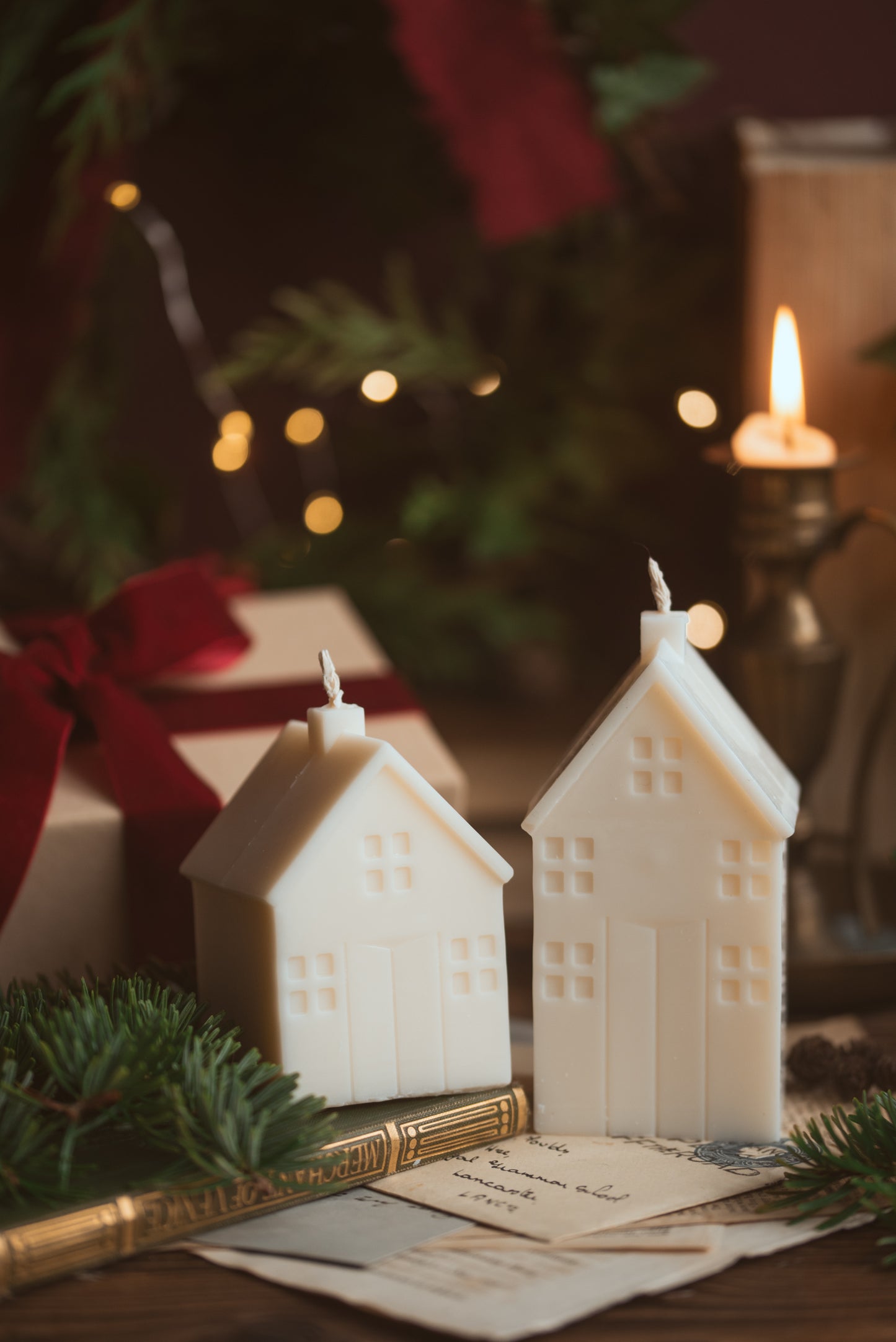 Christmas House Shaped Unscented Candle