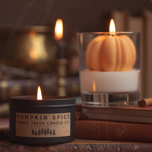 Pumpkin Spice Halloween Autumn Limited Edition Fall Candle.  Soy wax, Vegan and Eco-friendly seasonal sculptural gift and home décor