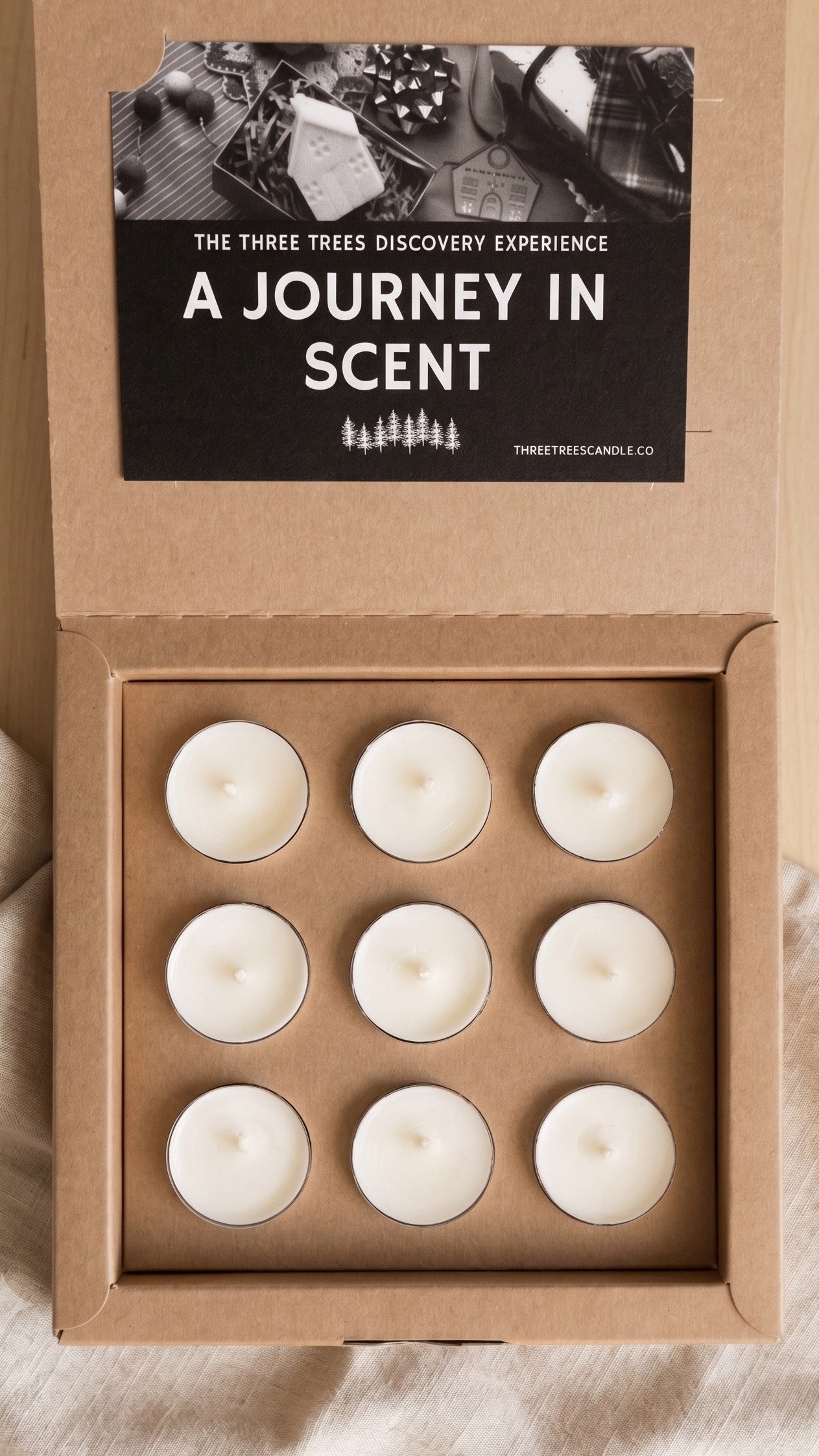 Gift & Discover Set - 9 Tea Lights + Free Full-Size Candle Voucher