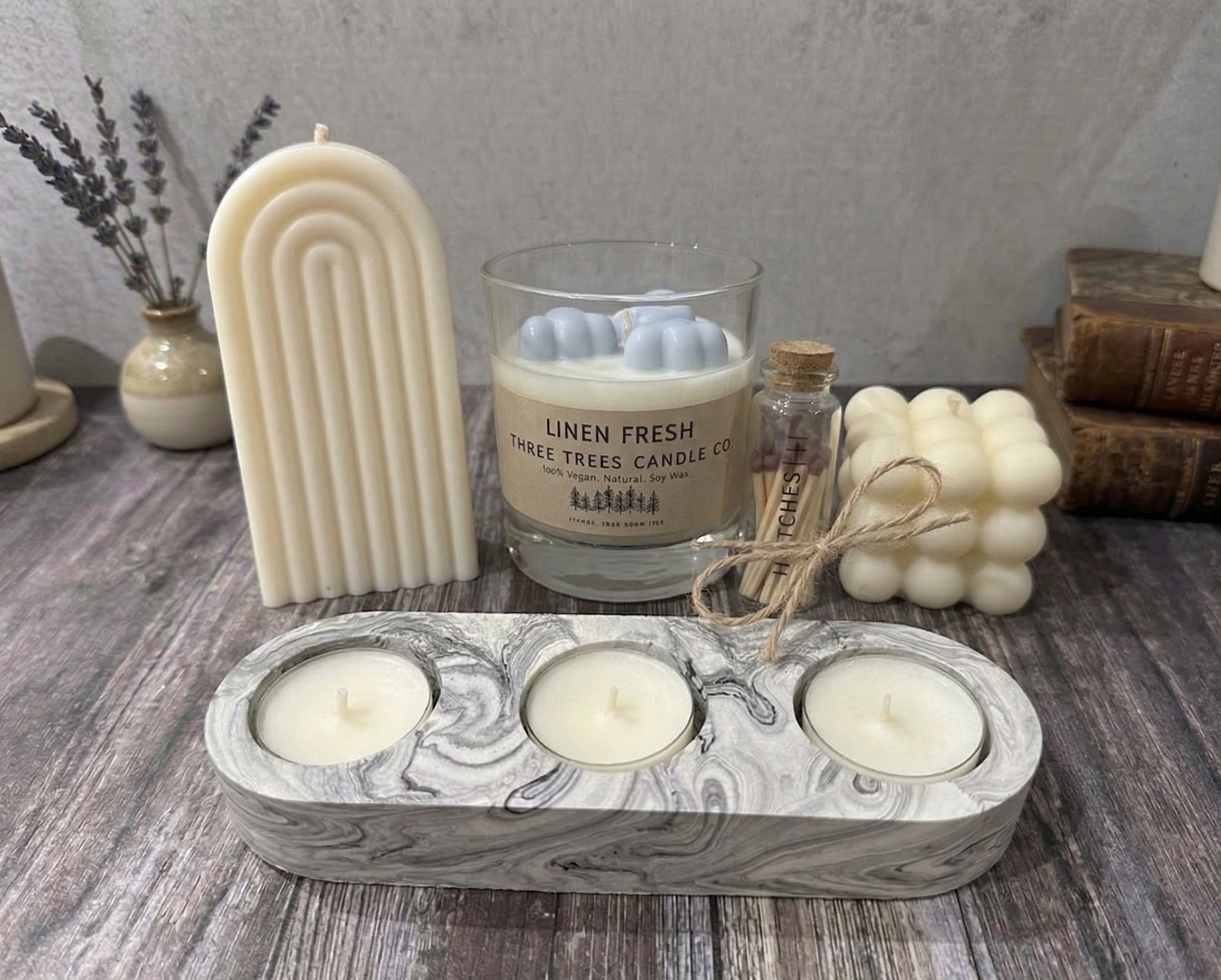 calming and serene candle gift set bundle