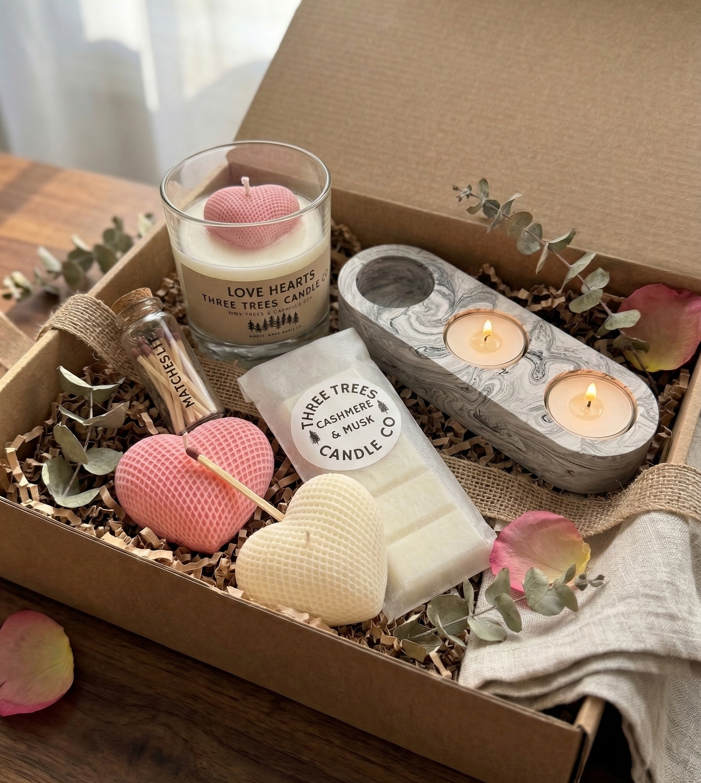 romantic candle gift set bundle