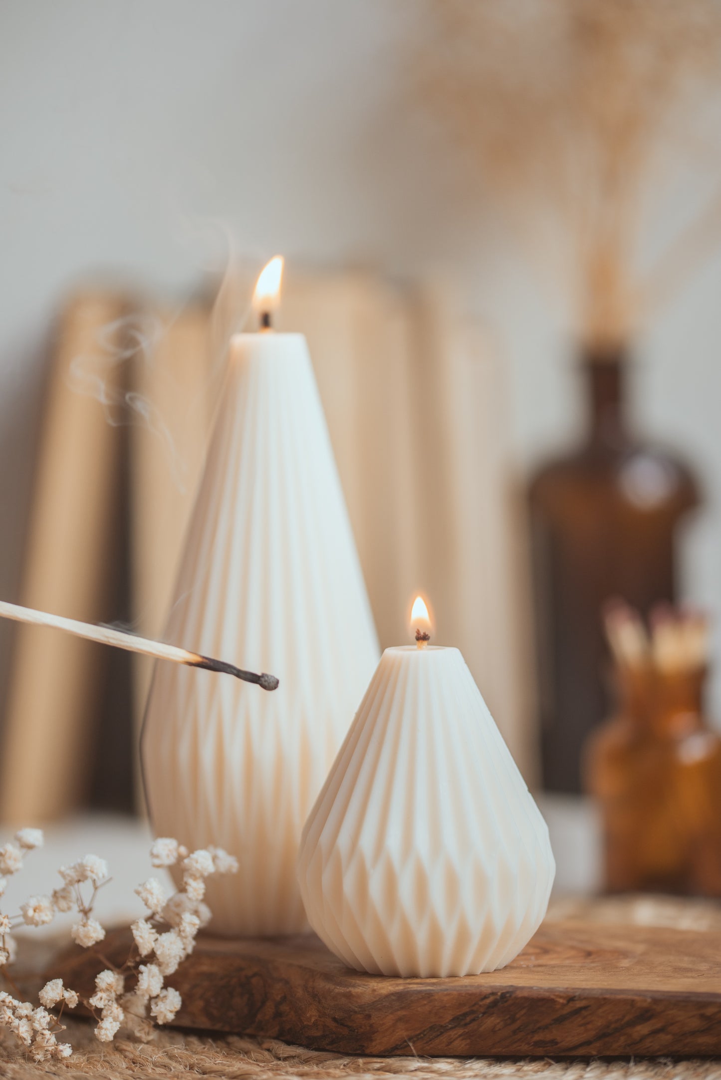 pear lantern unique sculptural soy wax candle gift set