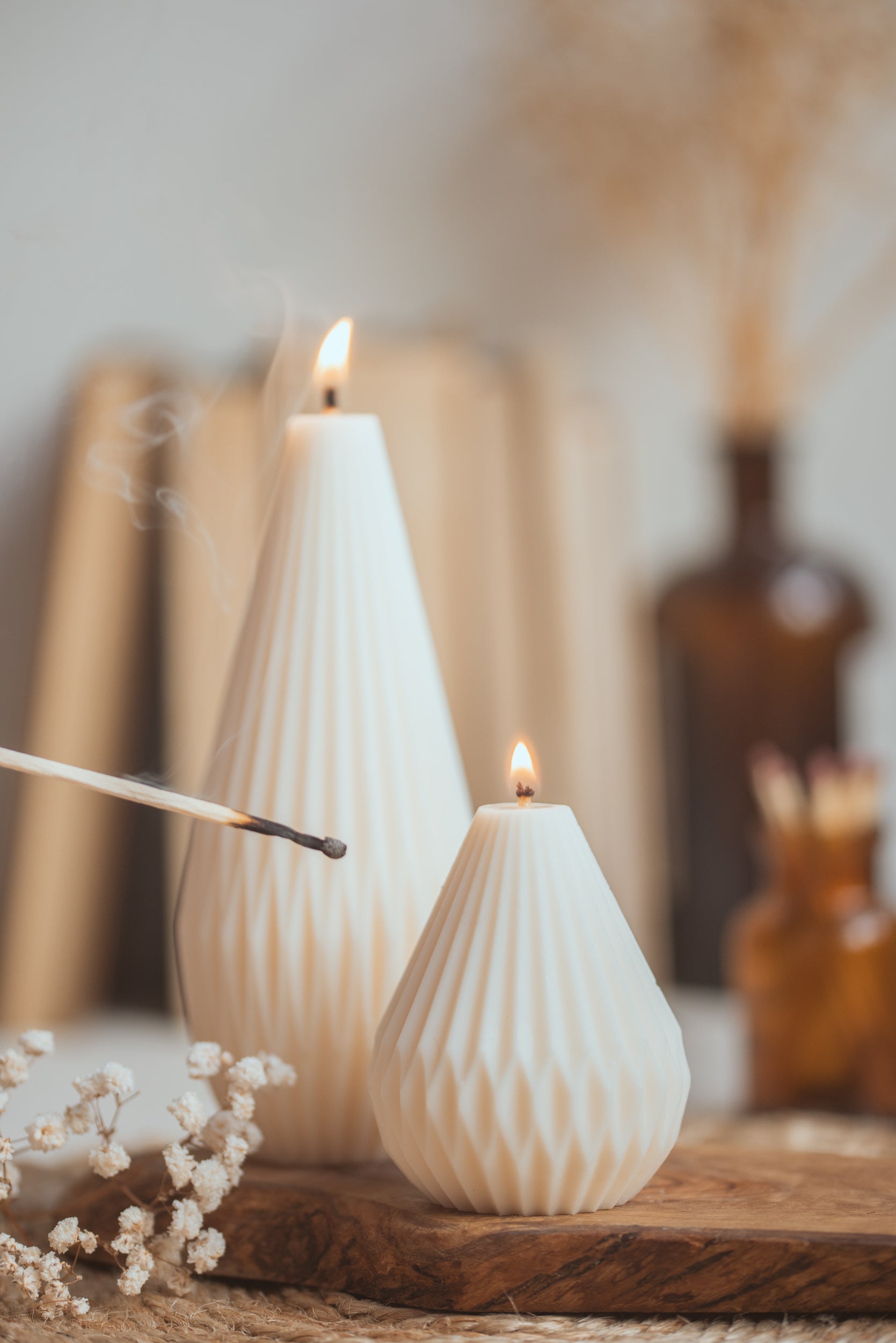 pear lantern unique sculptural soy wax candle gift set