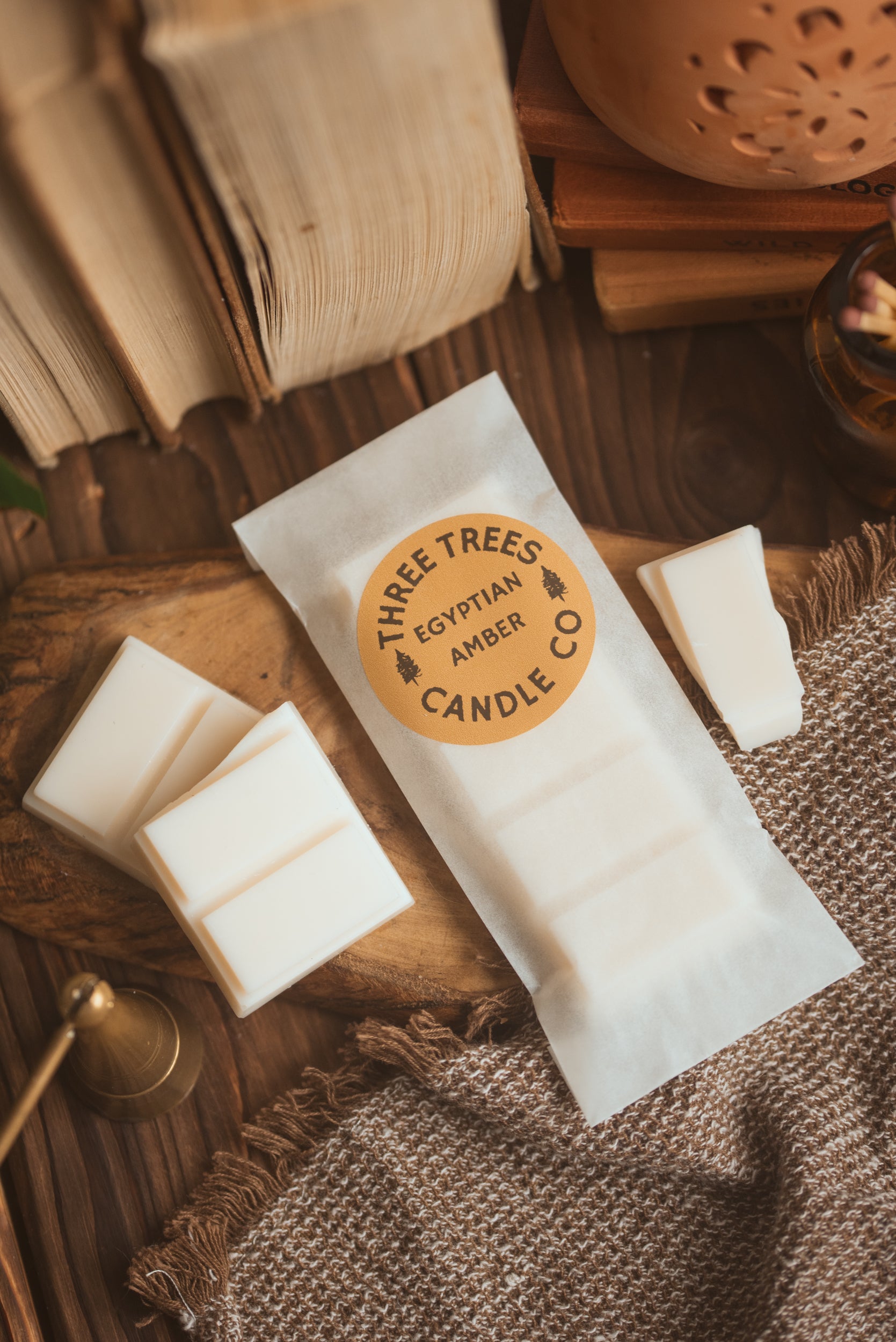 egyptian amber soy wax melt bar packaging