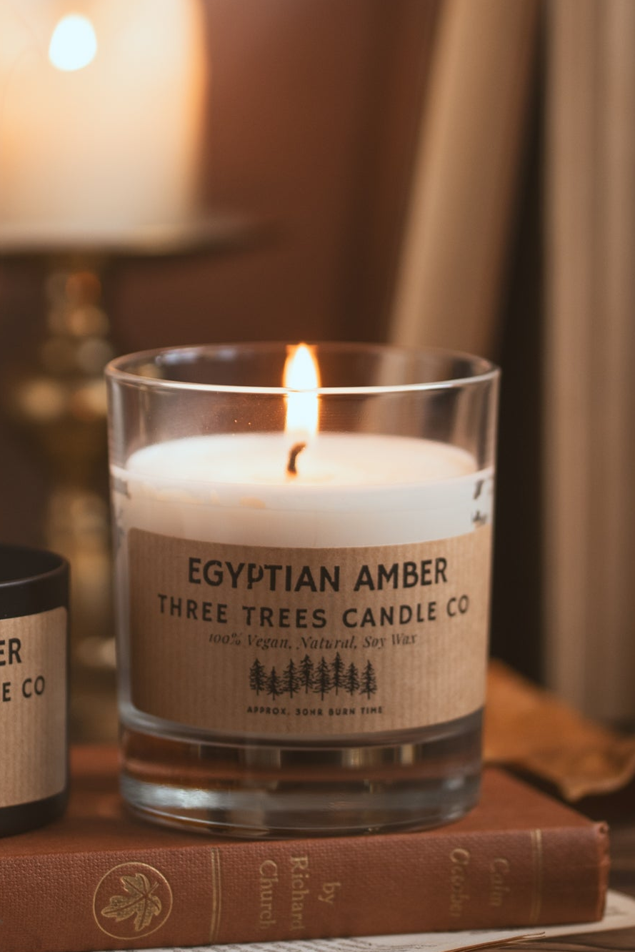 egyptian amber candle styles on books