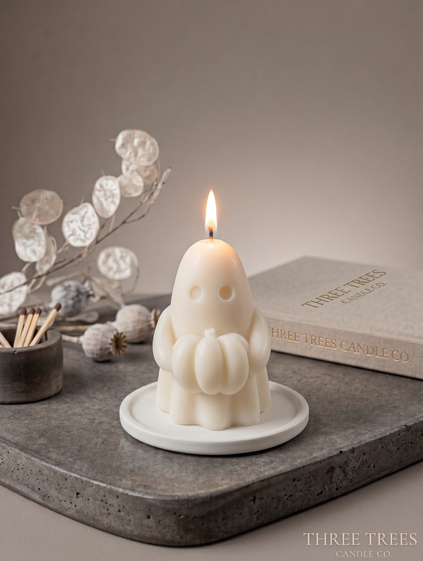 Ghost-Shaped Soy Wax Candle - Spooky & Fun