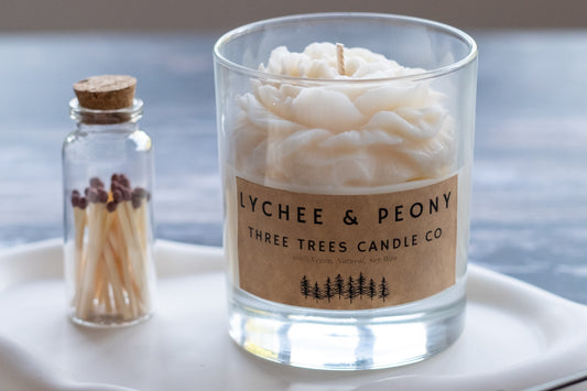 Lychee and Peony Scented Sculptural Candle