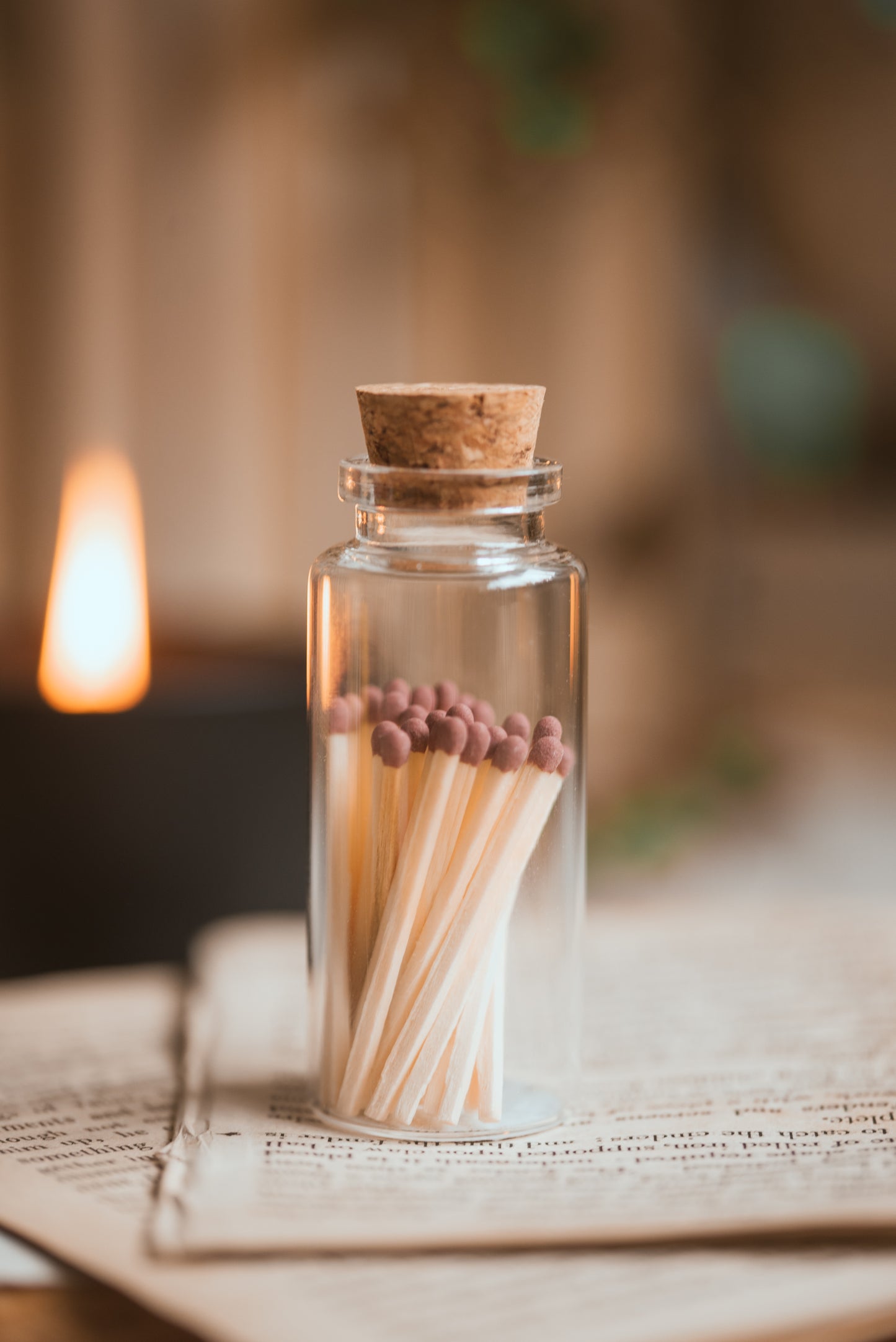 jar of matches in glass bottle candle accessory