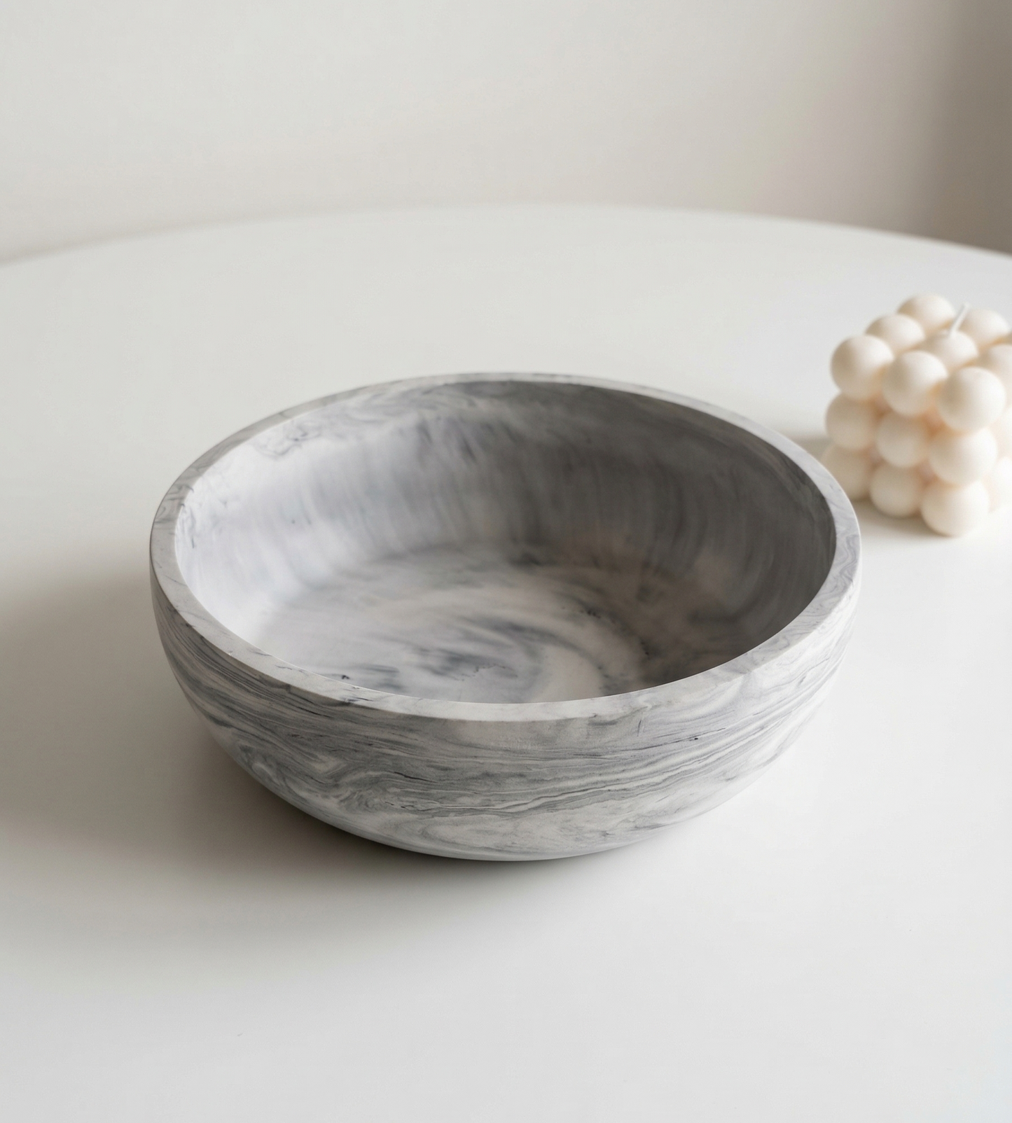 jesmonite bowl grey marble home decor