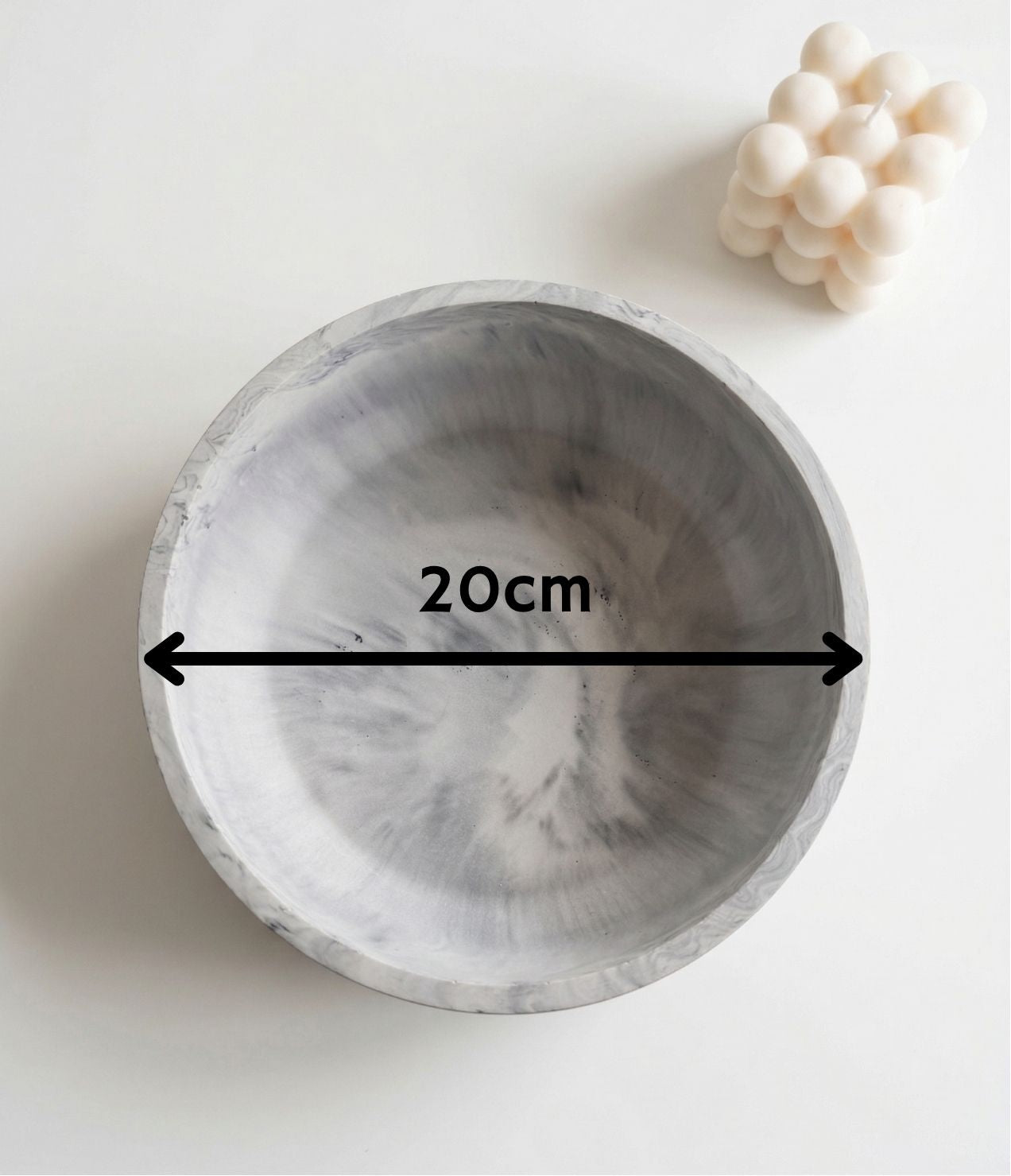 jesmonite grey home decor bowl measurement