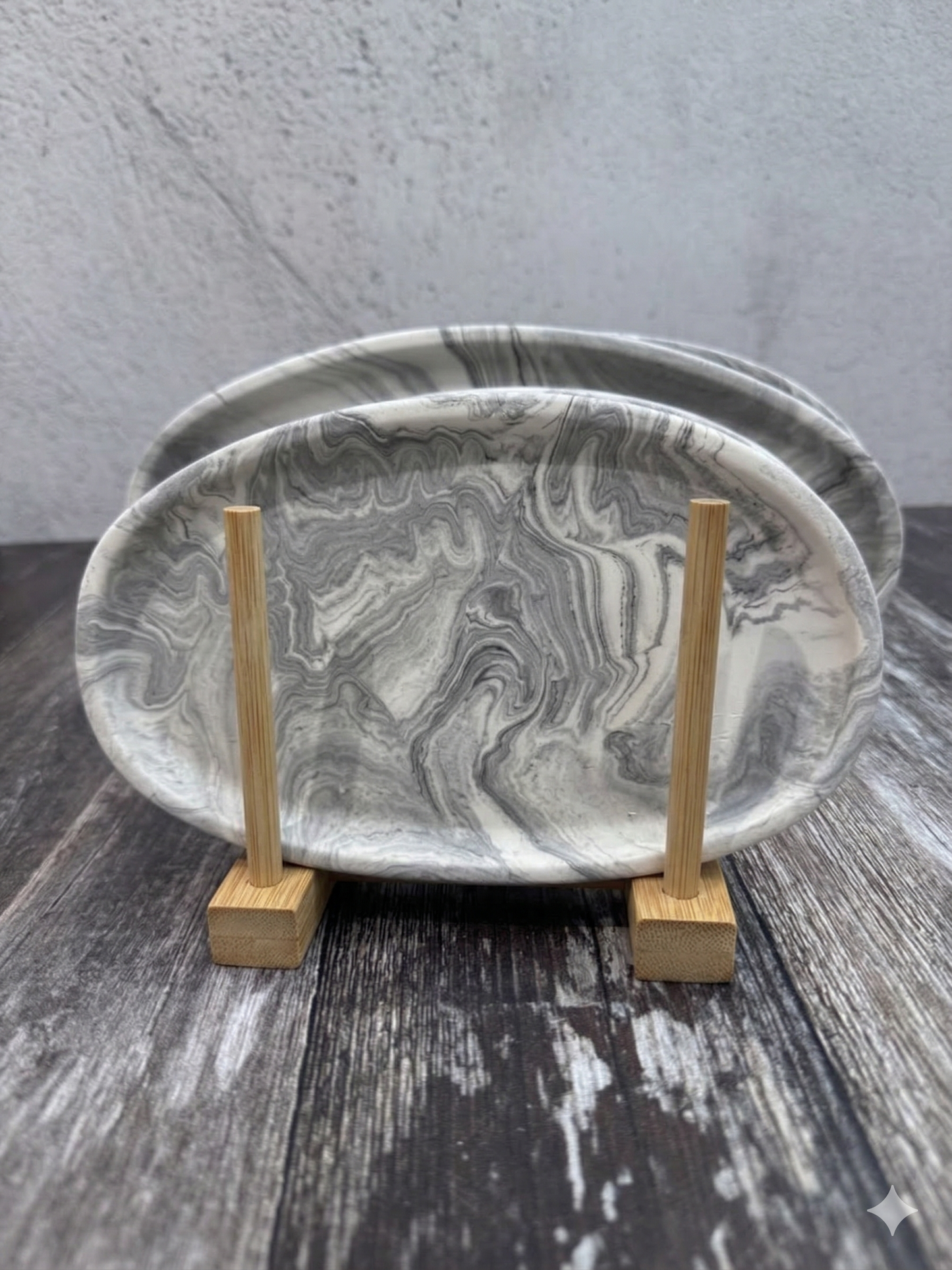 jesmonite grey marble dish