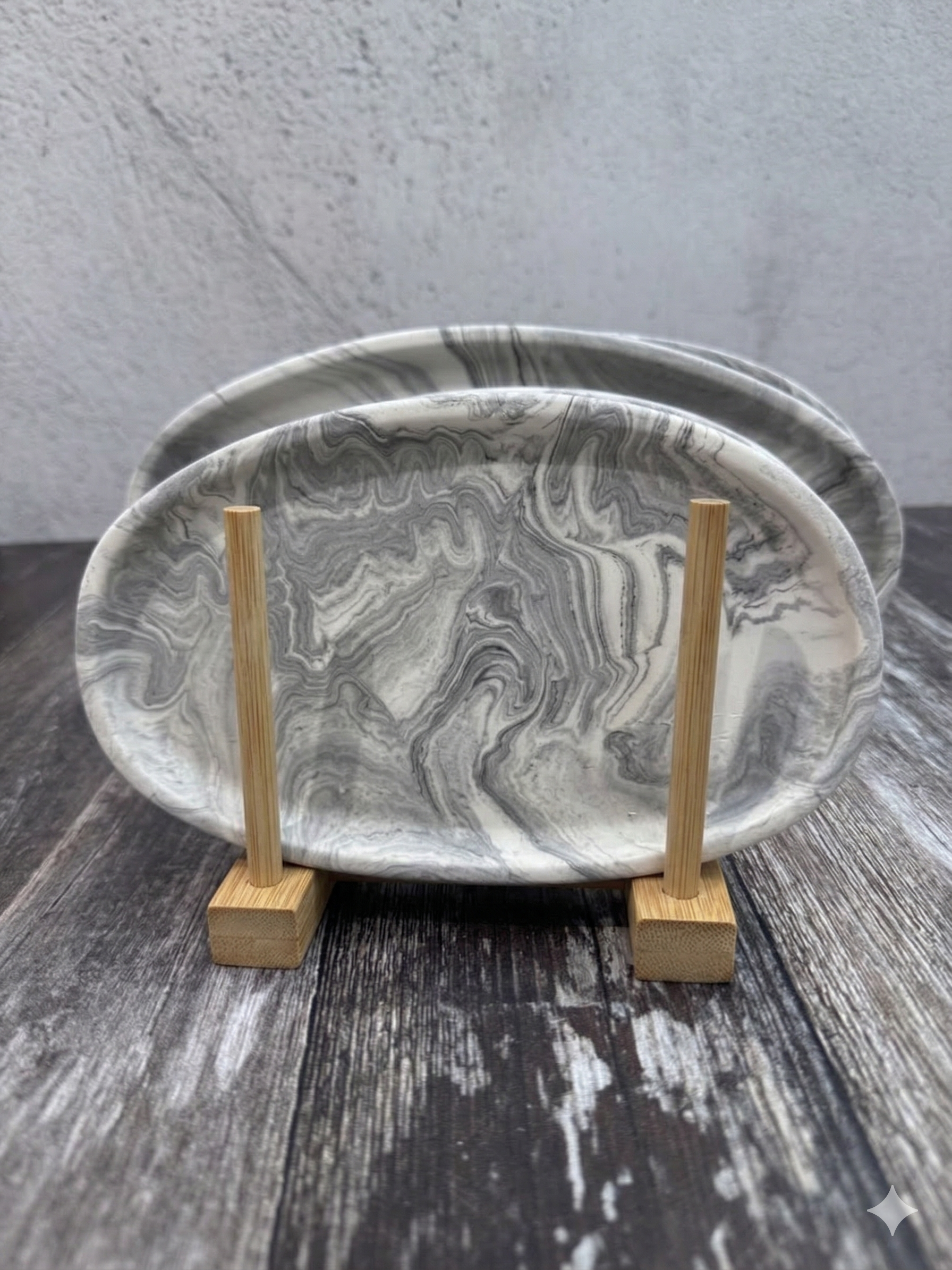 jesmonite grey marble dish