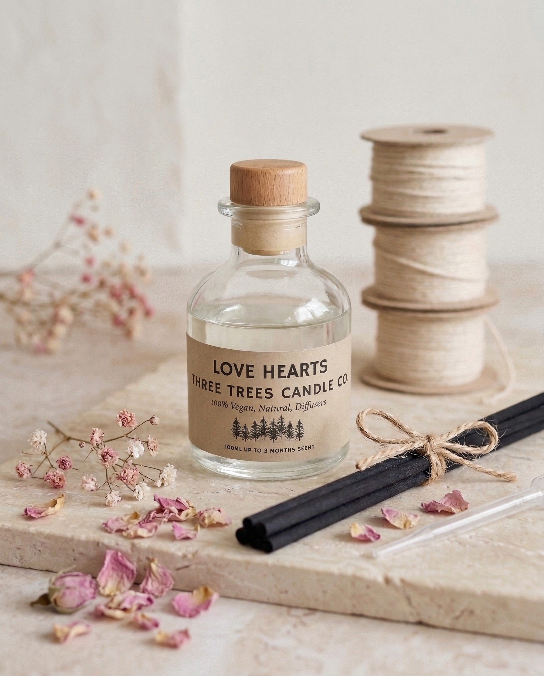 love hearts reed diffuser