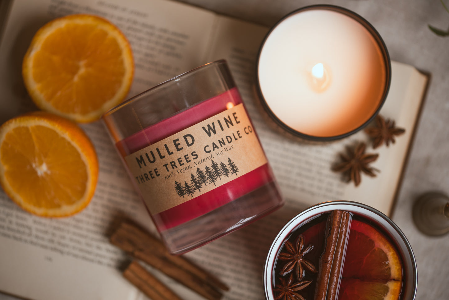 Mulled Wine soy wax candle in glass jar