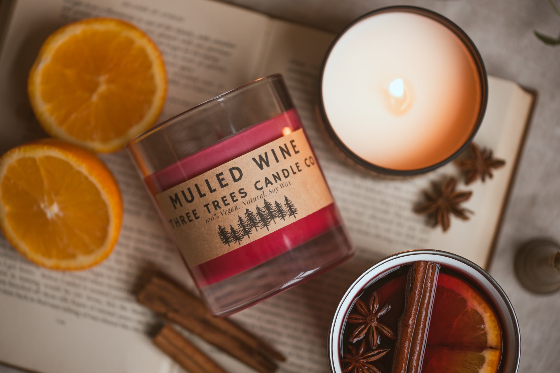 Mulled Wine soy wax candle in glass jar