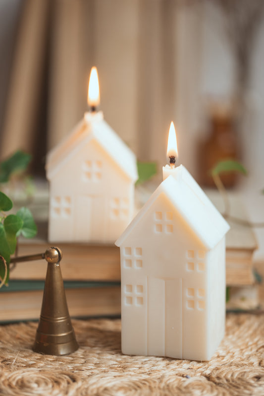 Pair of houses new home gift set candles