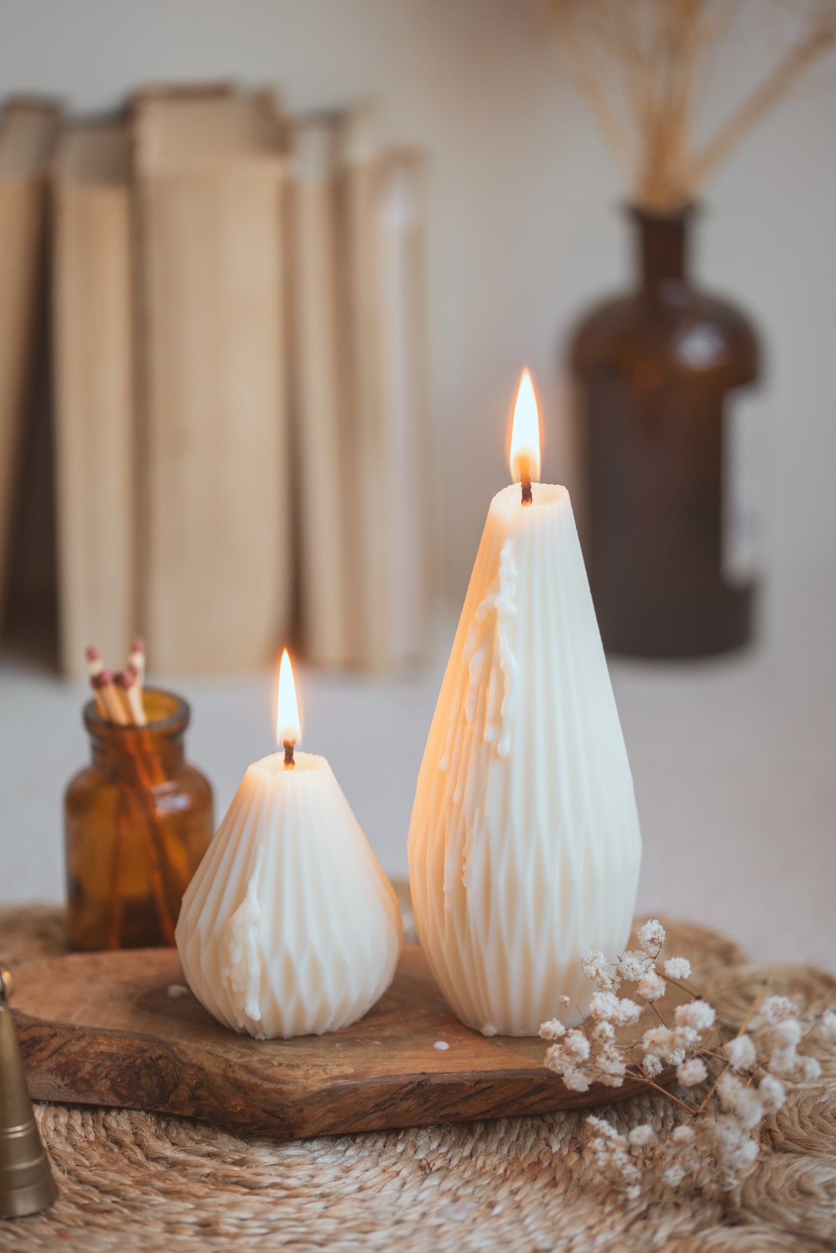 pear lantern shaped sculptural home decor candles
