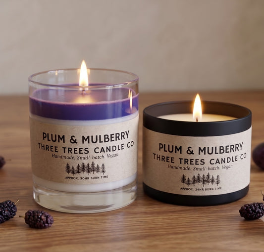 Plum & Mulberry Scented Soy Wax Candle – Fruity & Floral