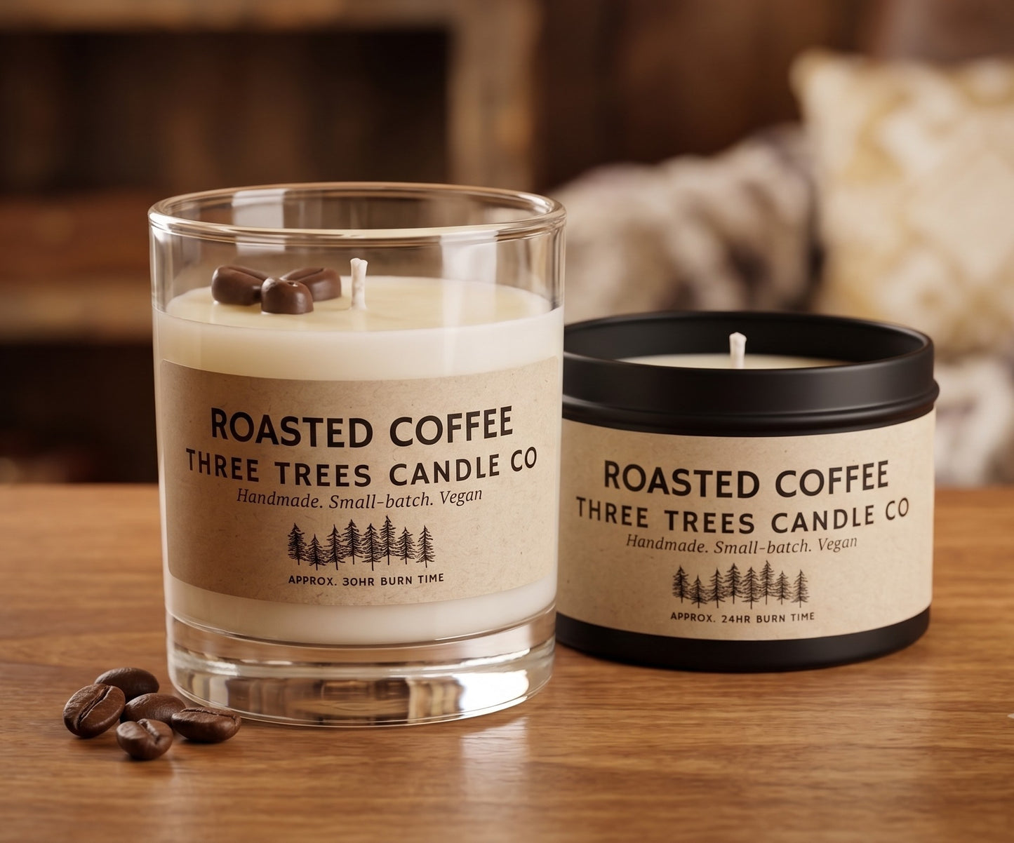 Roasted Coffee Scented Soy Wax Candle – Rich & Cosy