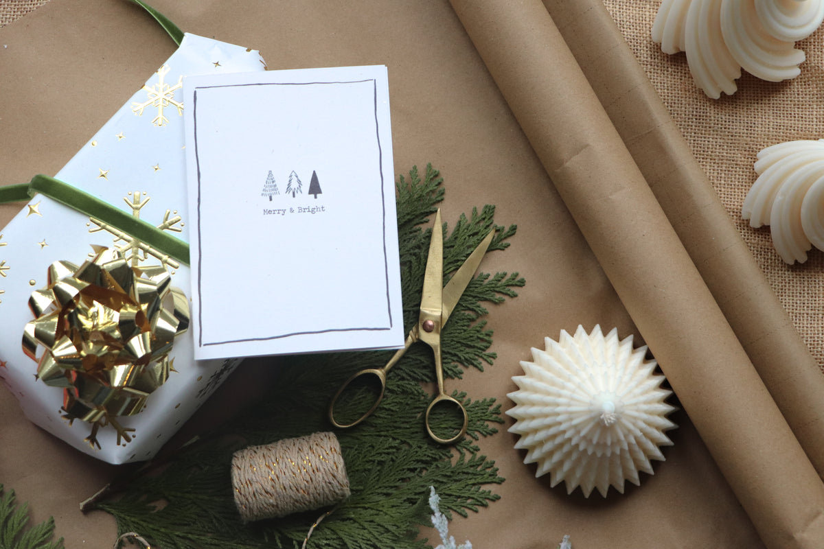 Sculptural layered Christmas tree candle gift box perfect for Christmas gifting