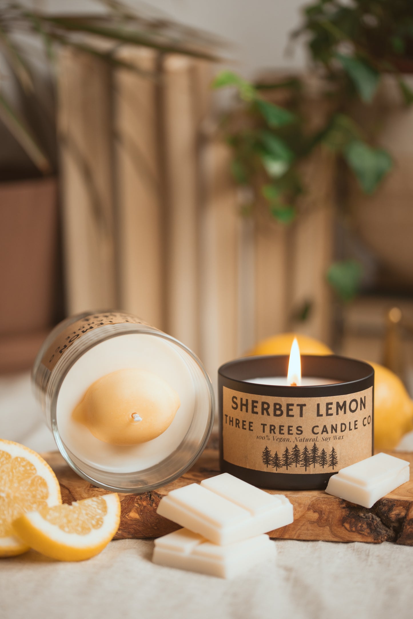 Sherbet Lemon soy wax candle