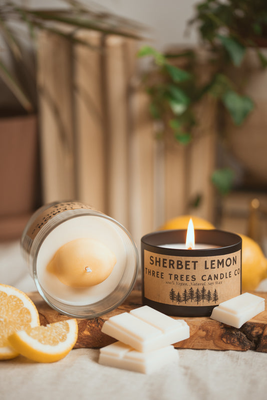 Sherbet Lemon soy wax candle
