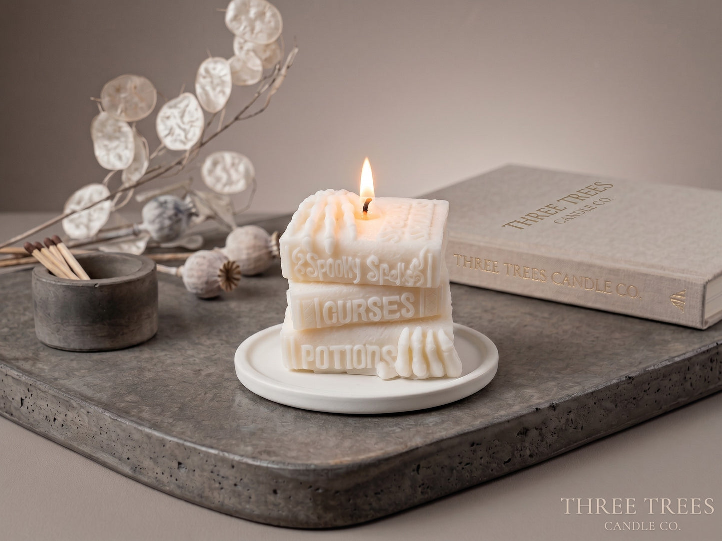 Spell Book Shaped Candle – Halloween Decor