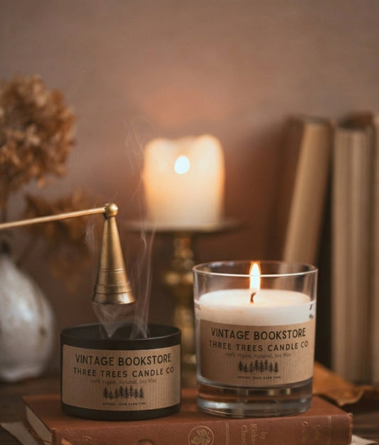 Vintage bookstore scented candle