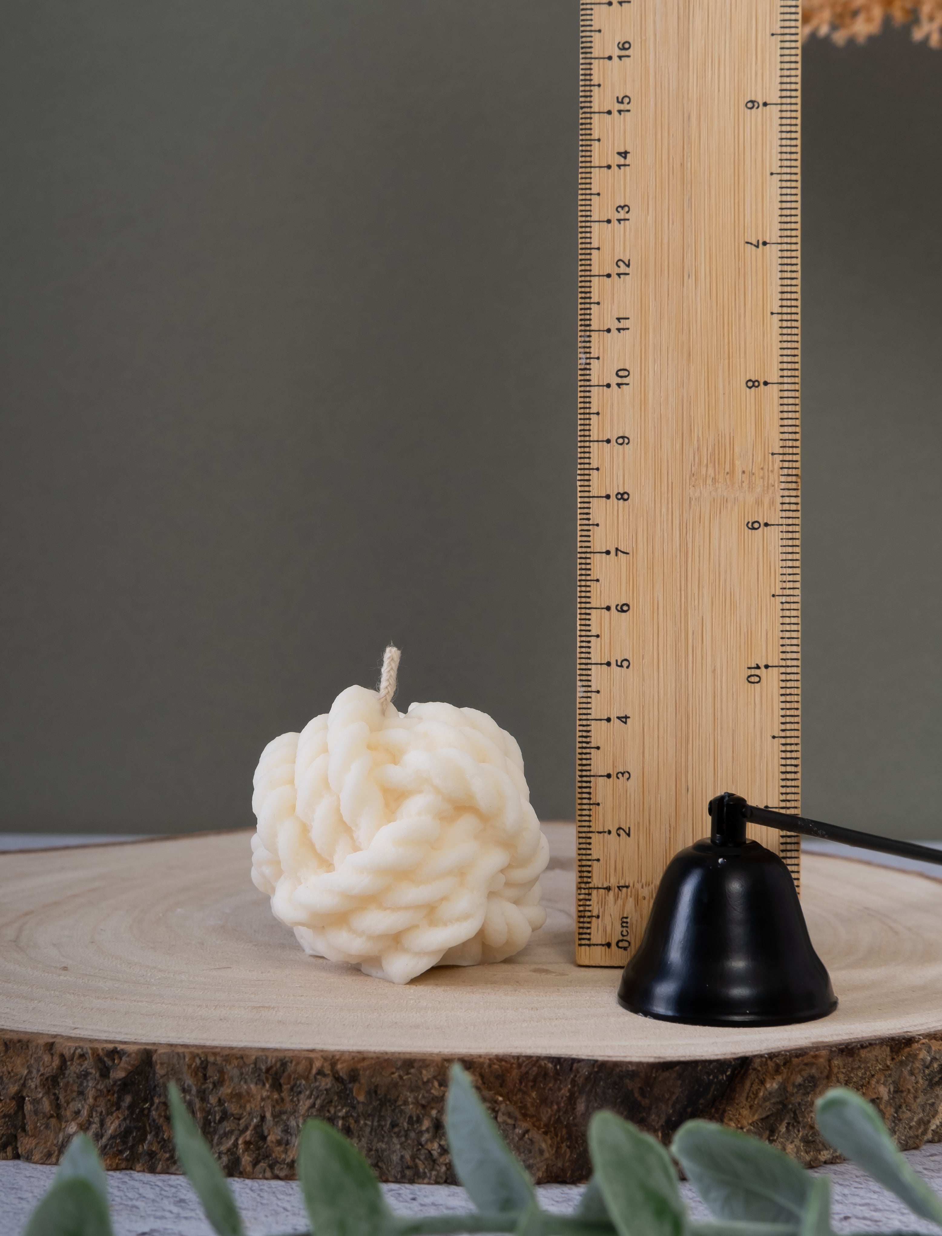 Handmade Soy Wax Knot Ball Candle - Large Sculptural Home Decor With Pear & Freesia Fragrance